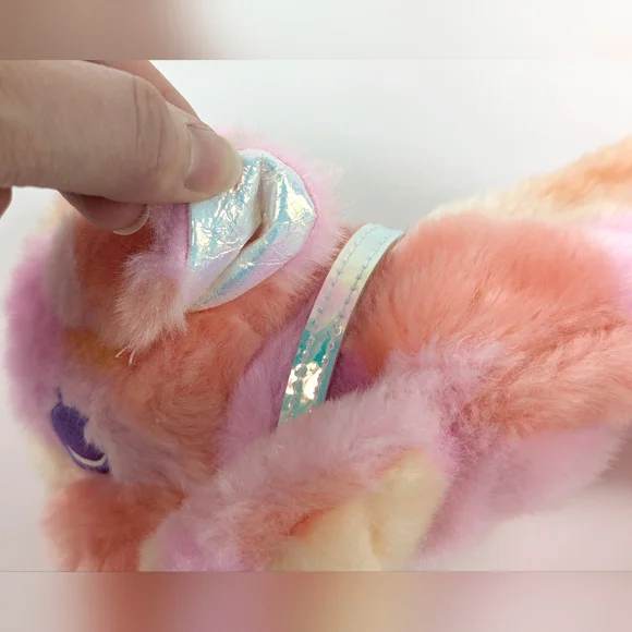 Euc SMIGGLE Fluffy Pink Dog Pencil Case Zippered Tie Dye Kawaii Y2K - Picture 10 of 10